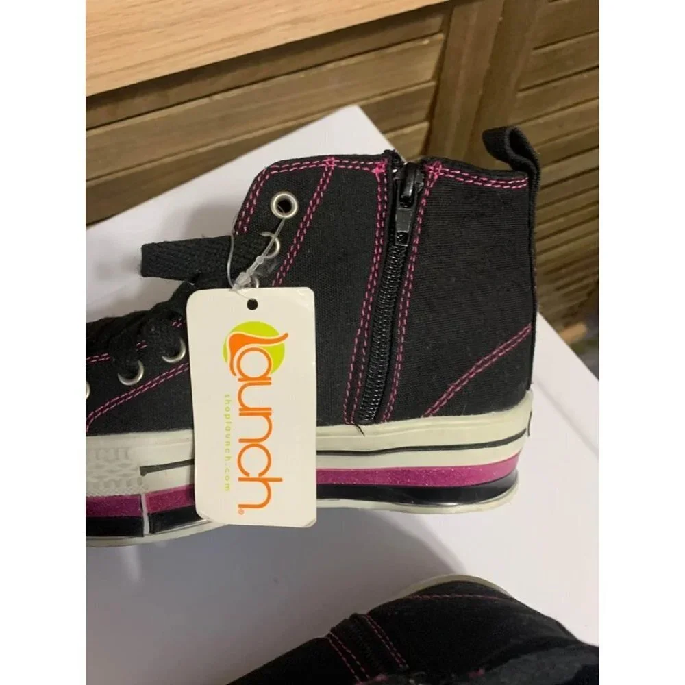 NWT Launch Retro 90s Style High Top Sneakers Girls Size 1 E3